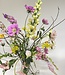 Blumenstrauß aus Seidenblumen "Mellow Yellow" | Gelbe und rosa Seidenblumen