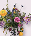 Boeket zijden bloemen "All the Colours" | Paarse en gele zijden bloemen