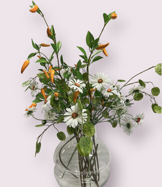 Silk Flowers by JJ Boeket zijden bloemen "Spices up Daisies"