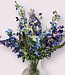 Seidenblumenstrauß "Dazzling Delphiniums" mit blauen Seiden-Ritterhüten