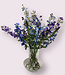 Boeket zijden bloemen "Dazzling Delphiniums" met blauwe zijden Riddersporen