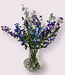 Bouquet of silk flowers "Dazzling Delphiniums" with blue silk Delphiniums