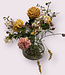 Bouquet de fleurs en soie "Colors are Key" avec des fleurs en soie roses et jaunes.