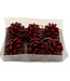 Pommes de pin rouges Déco pendentif pomme de pin 6 centimètres (x6)
