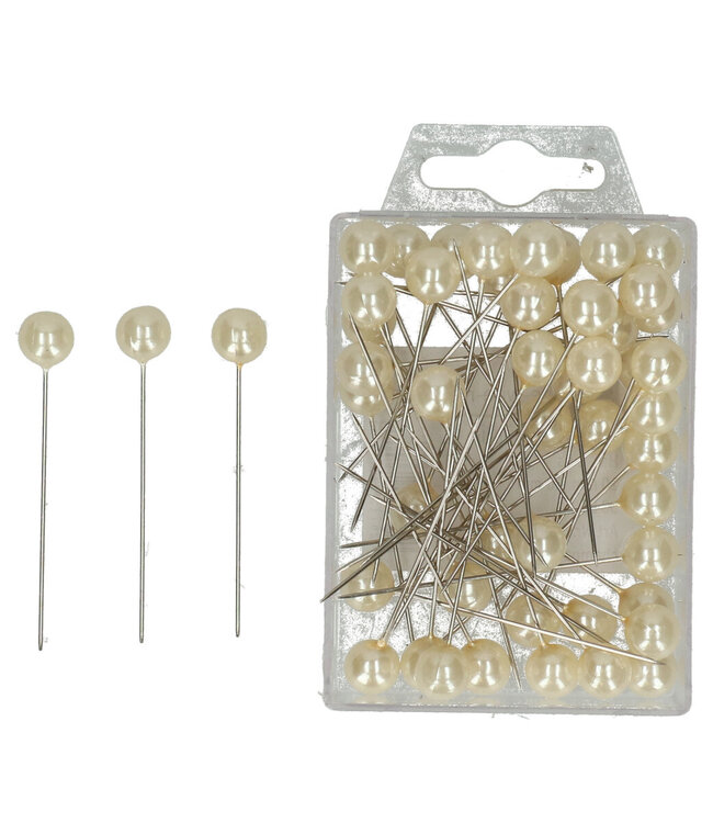 Champagne colored pins Pearl d10*60mm | Per 50 pieces
