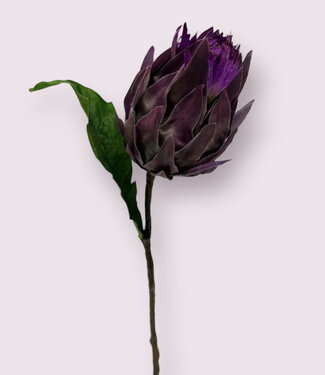 Lila Artischocke | Kunstblume aus Seide | 49 Zentimeter