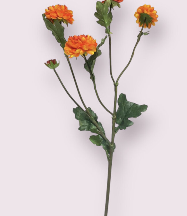 Aster orange | Fleur artificielle en soie | Longueur 68 centimètres