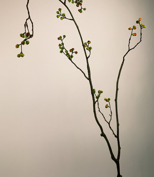 Branche de baies d'oranger | Fleur artificielle en soie | Longueur 155 centimètres