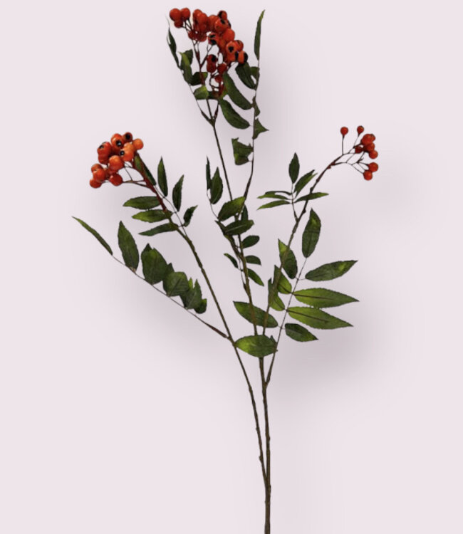 Orange Berry Branch | Silk artificial flower | Length 84 centimeters