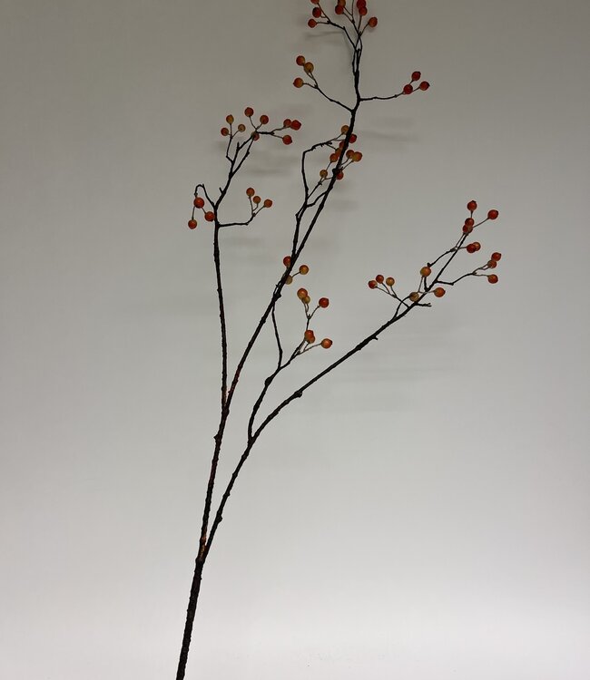 Orange Berry Branch | Silk artificial flower | Length 95 centimeters