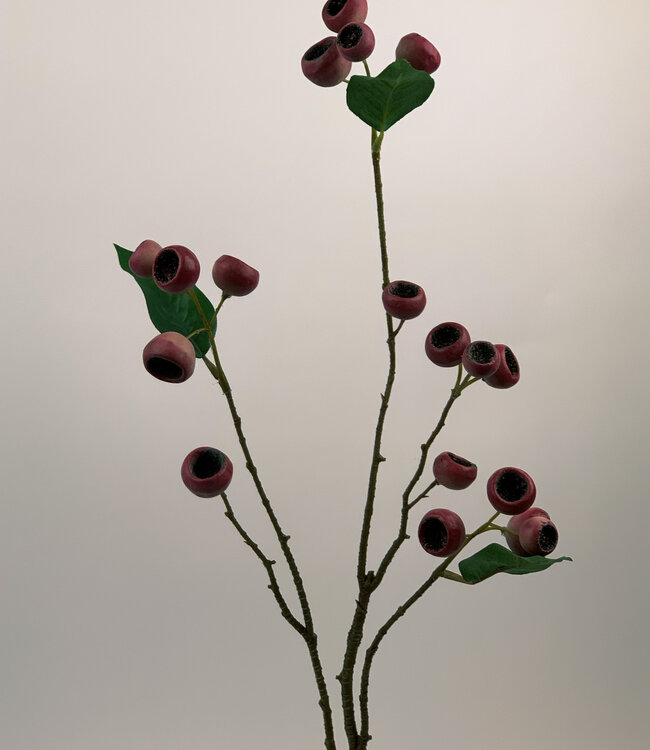 Branche de fruits rouges | Fleur artificielle en soie | Longueur 73 centimètres