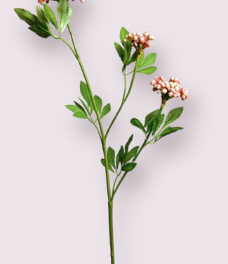 Silk Flowers by JJ Pink Berry Branch | silk artificial flower | 80 centimeters