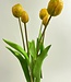 Bos met 5 gele Tulpen | Zijden kunstbloemen | Lengte 44 centimeter