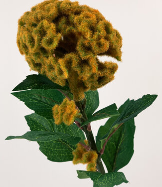 Silk Flowers by JJ Gelbe Celosia | Kunstblume aus Seide | 67 Zentimeter