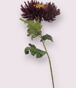 Silk Flowers by JJ Bordeaux red Chrysanthemum | silk artificial flower | 65 centimeters