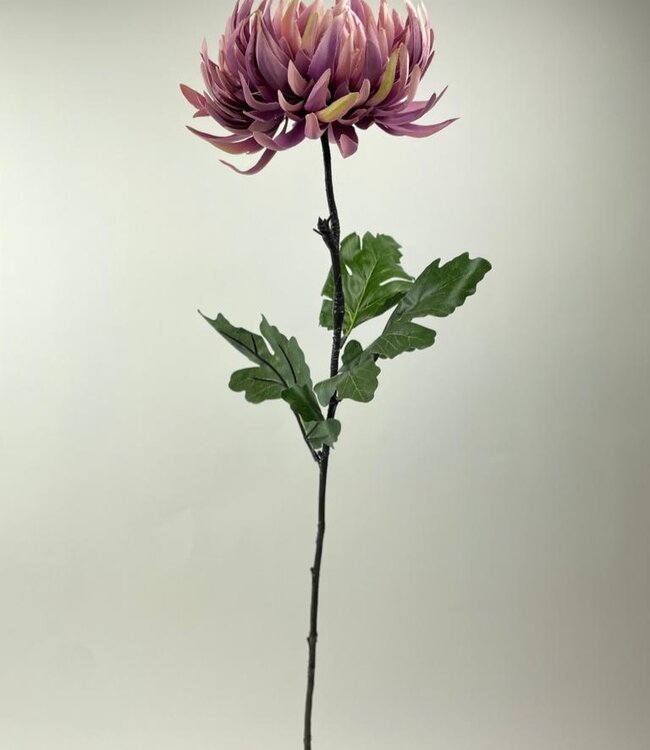 Lila Chrysant | Zijden kunstbloem | Lengte 82 centimeter