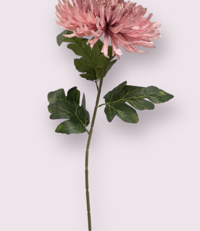 Chrysanthème rose | Fleur artificielle en soie | Longueur 65 centimètres