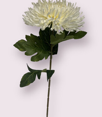 Witte Chrysant | zijden kunstbloem | 65 centimeter