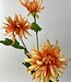 Orange Chrysantheme 3X | Kunstblume aus Seide | Länge 70 Zentimeter