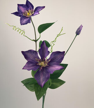 Silk Flowers by JJ Purple Clematis | silk artificial flower | 76 centimeters