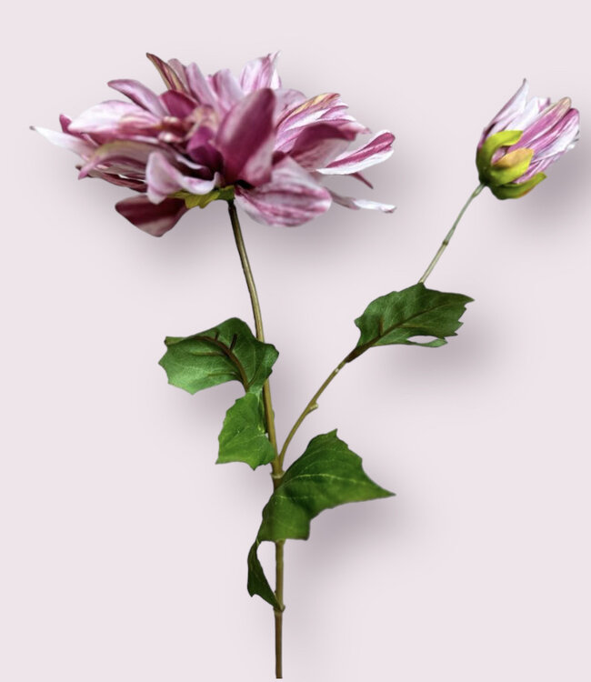 Lilac Dahlia | Silk artificial flower | Length 70 centimeters