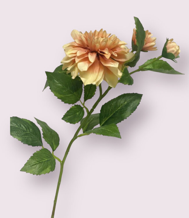 Salmon-colored Dahlia | Silk artificial flower | Length 62 centimeters