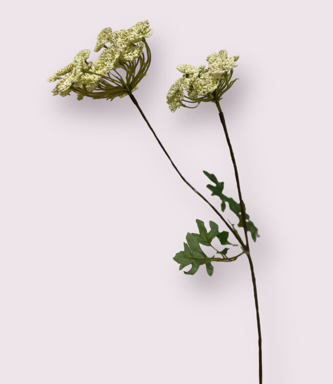 White Dill with leaf | Silk artificial flower | Length 61 centimeters