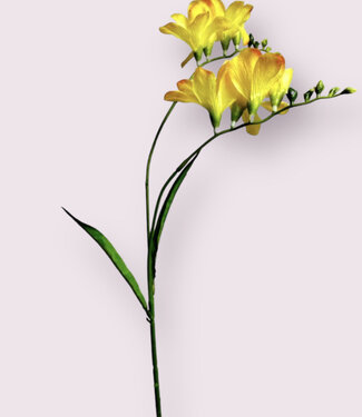 Gele Freesia | zijden kunstbloem | 66 centimeter