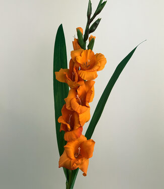 Glaïeul orange | fleur artificielle en soie | 83 centimètres