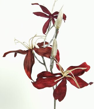 Silk Flowers by JJ Bordeaux Silber Gold Gloriosa | Kunstblume aus Seide | 68 Zentimeter