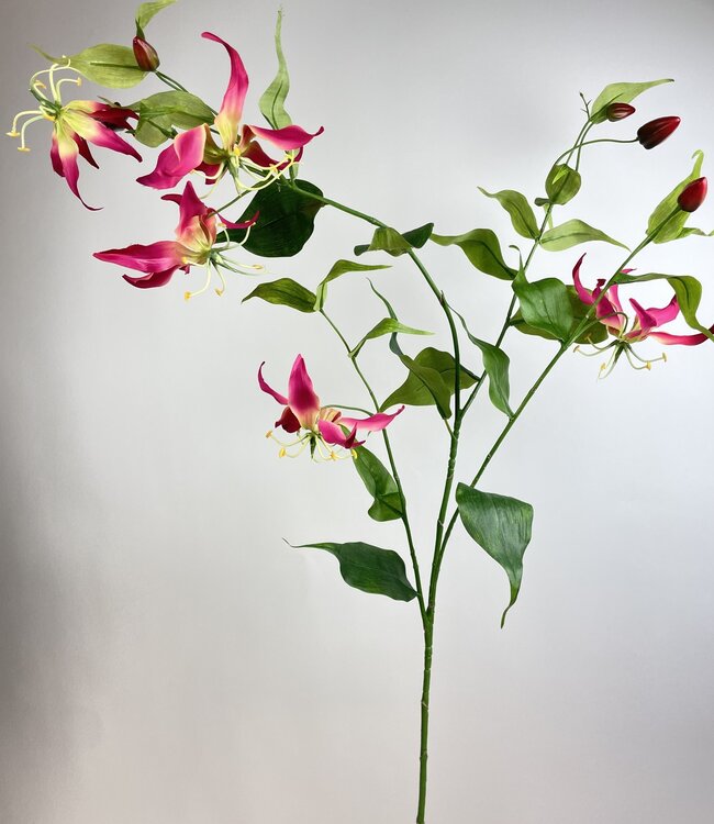 Fuchsia Glorieuse | Fleur artificielle en soie | Longueur 120 centimètres