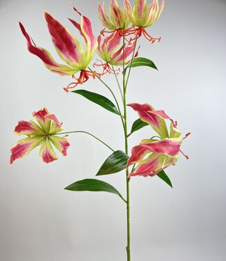 Roze Gloriosa | zijden kunstbloem | 95 centimeter