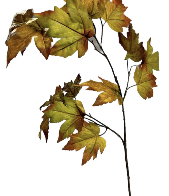 Green-yellow Autumn Leaf | Silk artificial flower | Length 91 centimeters