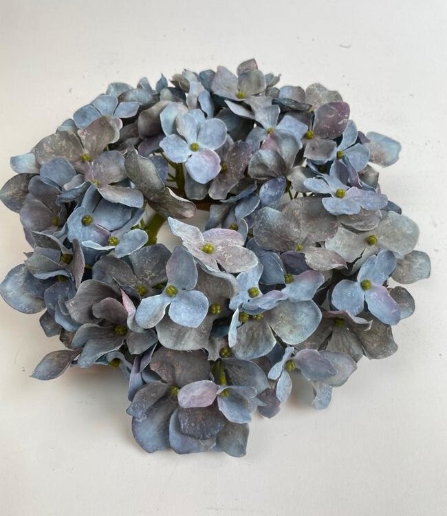 Blauer Hortensienkranz | Kunstblume aus Seide | Länge