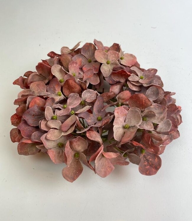 Couronne d'hortensia rouge bordeaux | Fleur artificielle en soie | Longueur