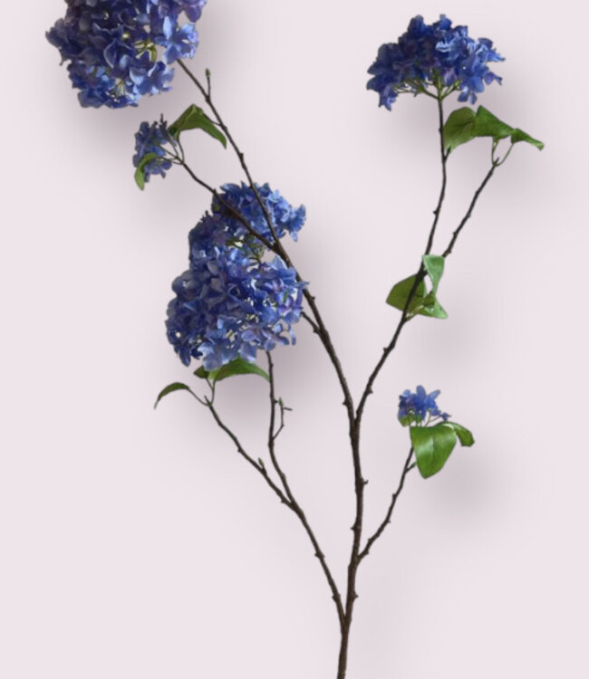 Blauwe Hortensia XL | Zijden kunstbloem | Lengte 125 centimeter