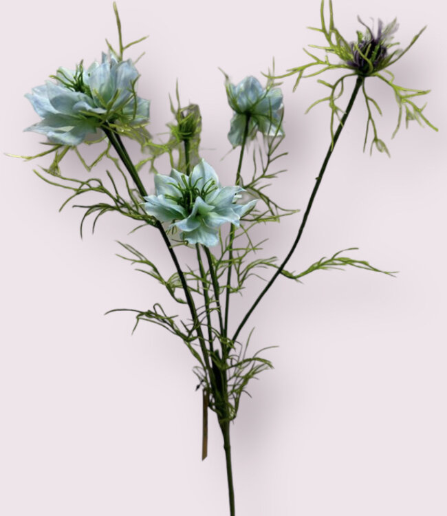 Light blue Damsel in 't Groen | Silk artificial flower | Length 66 centimeters