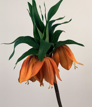 Silk Flowers by JJ Couronne impériale orange | fleur artificielle en soie | 73 centimètres