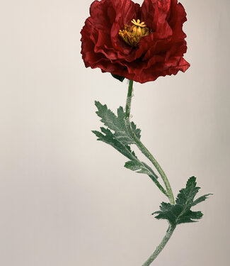 Rode Klaproos | zijden kunstbloem | 75 centimeter