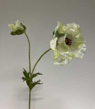 Silk Flowers by JJ Coquelicot blanc | fleur artificielle en soie | 66 centimètres