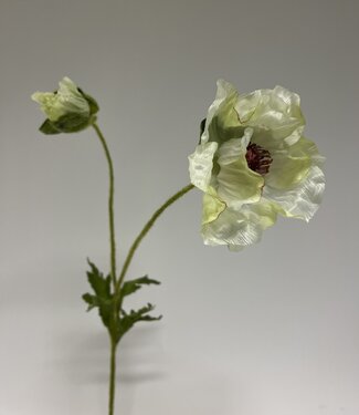 Weiße Mohnblume | Kunstblume aus Seide | 66 Zentimeter