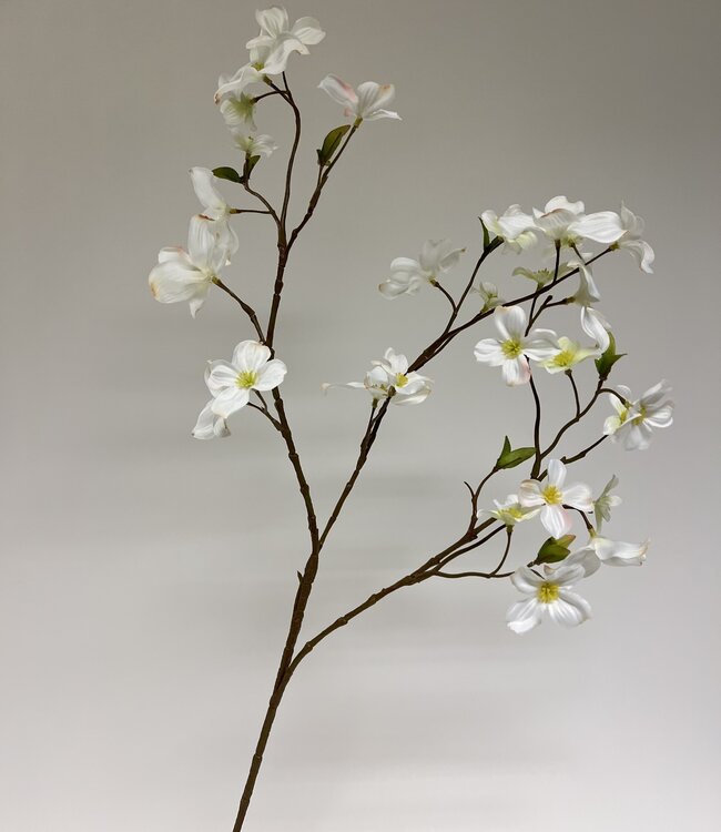 Cornouiller blanc | Fleur artificielle en soie | Longueur 83 centimètres