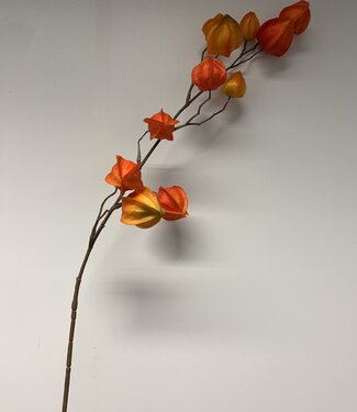 Branche de lanterne orange | fleur artificielle en soie | 70 centimètres