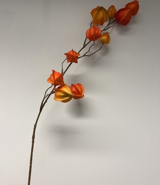 Silk Flowers by JJ Branche de lanterne orange | fleur artificielle en soie | 70 centimètres