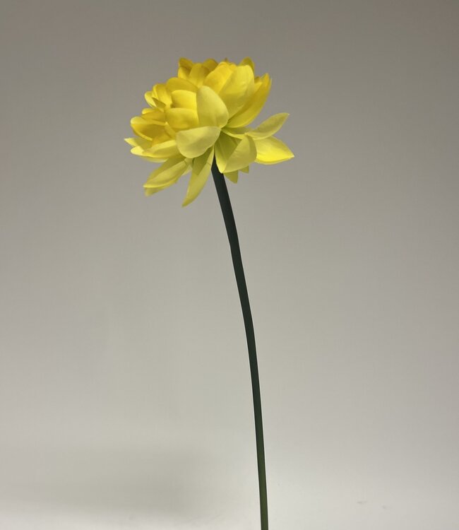 Fleur de Lotus jaune | Fleur artificielle en soie | Longueur 47 centimètres