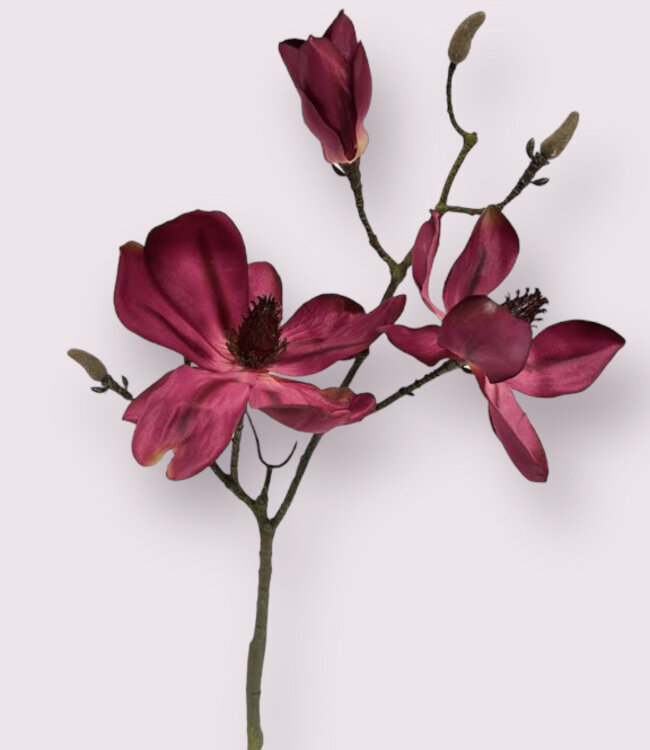 Roze Magnolia | Zijden kunstbloem | Lengte 61 centimeter