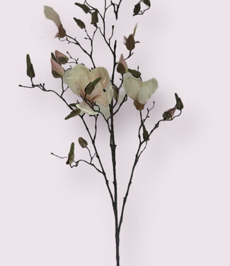 MyFlowers White Magnolia branch | silk artificial flower | 107 centimeters