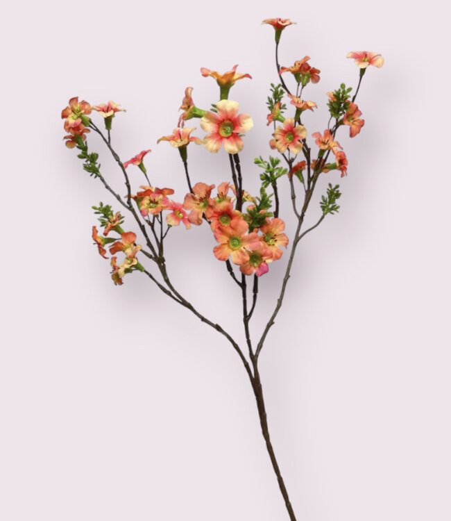 Salmon-colored Manuka branch | Silk artificial flower | Length 86 centimeters