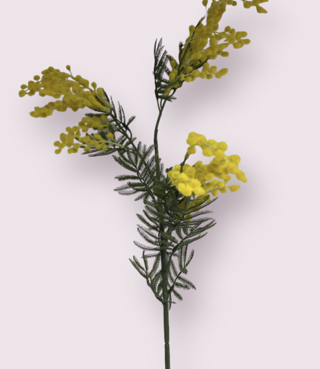 Gele Mimosa | Zijden kunstbloem | Lengte 86 centimeter