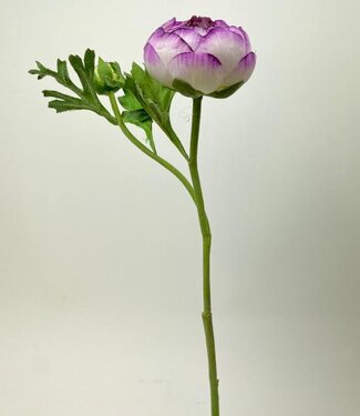 Renoncule violette | fleur artificielle en soie | 55 centimètres